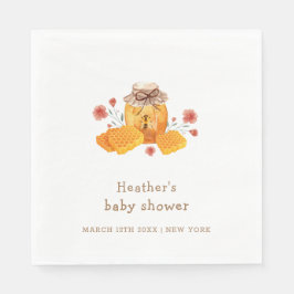 小さな素朴野草蜂蜜ビーベイビーシャワー スタンダードランチョンナプキン