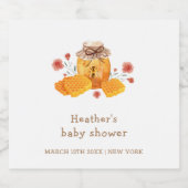 小さな素朴野草蜂蜜ビーベイビーシャワー スパークリングワインラベル (シングルラベル)