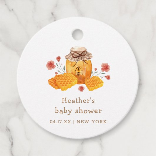 小さな素朴野草蜂蜜ビーベイビーシャワー フェイバータグ (正面)