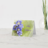 小さな紫の花が住所を変える 案内状 (正面)