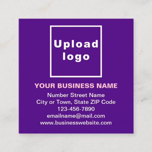 小さな紫色の正方形カードにビジネスブランド スクエア名刺 (正面)