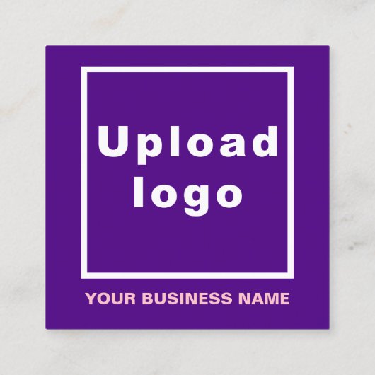 小さな紫色の正方形カードにビジネスブランド スクエア名刺 (裏面)