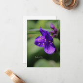 小さな紫色の花のアップクローズ ノートカード (正面/裏面インサイチュ)