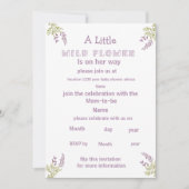 小さな紫色の野生の花の赤ちゃんシャワー招待状 招待状 (正面)