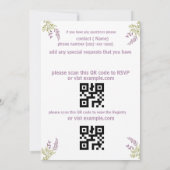 小さな紫色の野生の花の赤ちゃんシャワー招待状 招待状 (裏面)