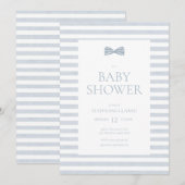 小さな紳士の水の色のボウタイ 招待状 (正面/裏面)