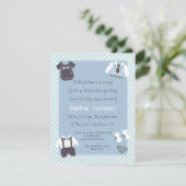 小さな紳士 赤ちゃん男の子のシャワーパーティー招待状 招待状 (スタンド正面)