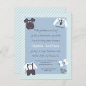 小さな紳士 赤ちゃん男の子のシャワーパーティー招待状 招待状 (正面/裏面)