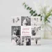 小さな結婚したクリスマス8写真モダン結婚の シーズンカード (スタンド正面)