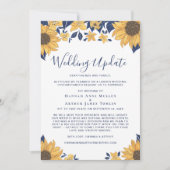 小さな結婚式のお知らせ　ひまわりと花の水彩 案内状 (正面)