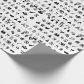 小さな結婚式のアイコンシンボルのパターン ラッピングペーパー (角)