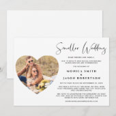 小さな結婚式の写真 ハートフレーム エレガント 案内状 (正面/裏面)