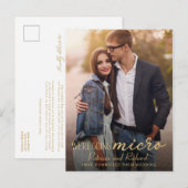 小さな結婚式の報告 かわいい写真 ポストカード (正面/裏面)
