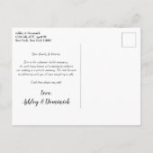 小さな結婚式 エレガント シンプル アナウンス 案内ポストカード (裏面)