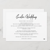 小さな結婚式 エレガント ミニマル ダウンスケール セレモニー 案内状 (正面/裏面)