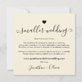 小さな結婚式 クリーム アイボリー フォト ダウサイズ 結婚式 案内状 (正面)
