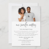 小さな結婚式 ダウングレード フォト スクリプト モダン 案内状 (正面)