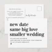 小さな結婚式 同じ愛 タイポグラフィ ダウンサイズ 案内ポストカード (正面/裏面)