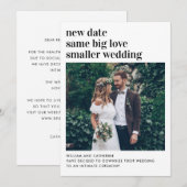 小さな結婚式 新しい日程 同じ愛 縮小した写真 案内状 (正面/裏面)
