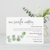 小さな結婚式 縮小 スクリプト エレガント ユーカリ 案内状 (スタンド正面)