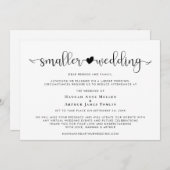 小さな結婚式 計画変更 ハート 案内状 (正面/裏面)