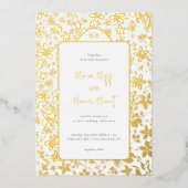 小さな結婚花 箔招待状 (正面)