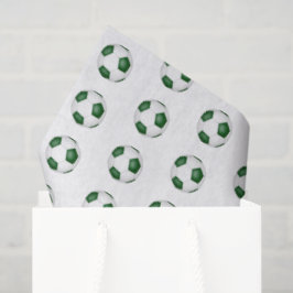 小さな緑と白のサッカーボールのパターン 薄葉紙