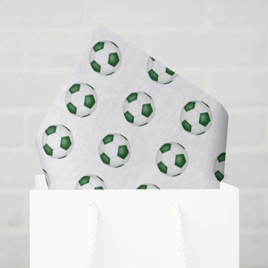 小さな緑と白のサッカーボールのパターン 薄葉紙 (ギフトバッグ)