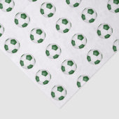 小さな緑と白のサッカーボールのパターン 薄葉紙 (詳細)