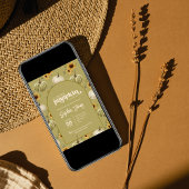 小さな緑のカボチャひまわり秋赤ちゃんシャワー 招待状