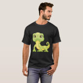 小さな緑のトカゲ イグアナ 爬虫類 Tシャツ (正面フル)