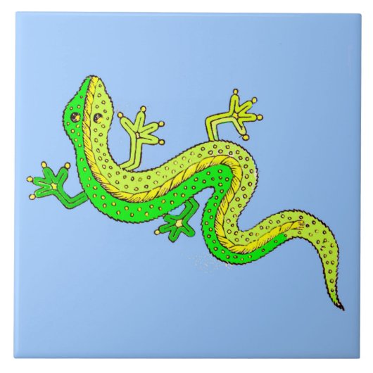 小さな緑のトカゲ タイル (正面)