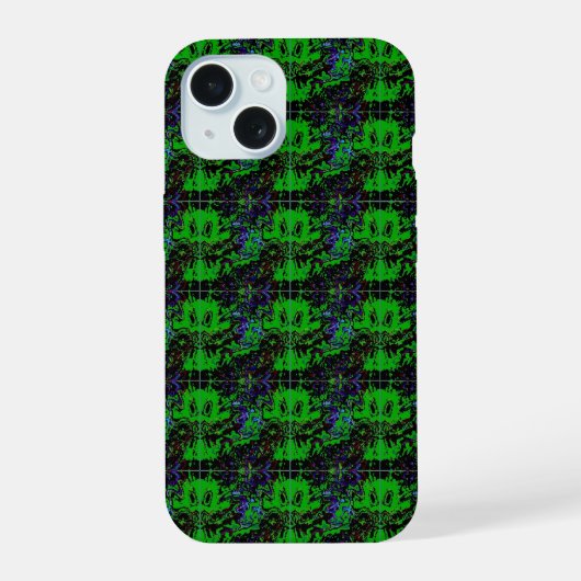 小さな緑の悪魔 iPhone 15ケース (裏面)