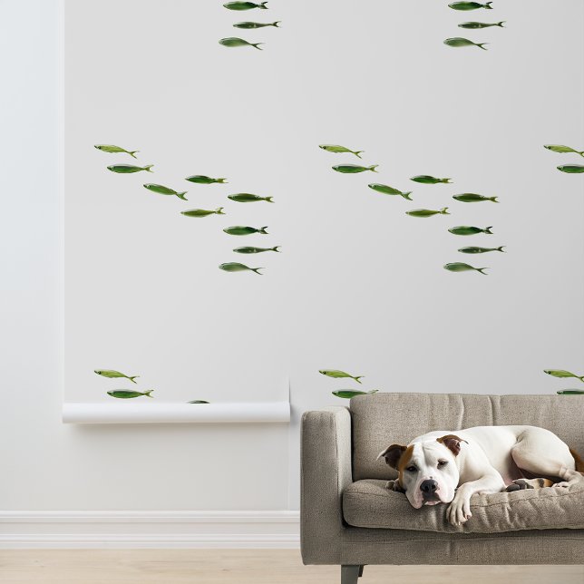 小さな緑の魚の学校航海の 壁紙 (クリエイターアップロード済み)