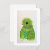 小さな緑の鳥のグリーティングカード サンキューカード (正面/裏面)