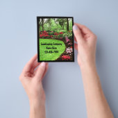 小さな緑豊かな緑のランドスケープの気に芝生事業 チラシ (手)