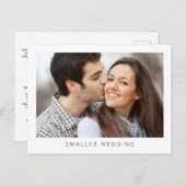 小さな縮小結婚式の写真　シンプル 案内ポストカード (正面/裏面)