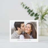 小さな縮小結婚式の写真　シンプル 案内ポストカード (スタンド正面)