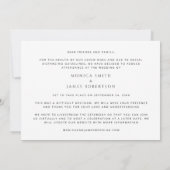 小さな縮小結婚式の写真 ミニマル モダン 案内状 (裏面)