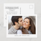 小さな縮小結婚式 フォト シンプル 案内ポストカード (正面/裏面)