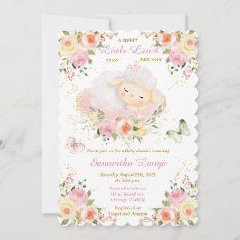 小さな羊のベビーシャワー 招待状