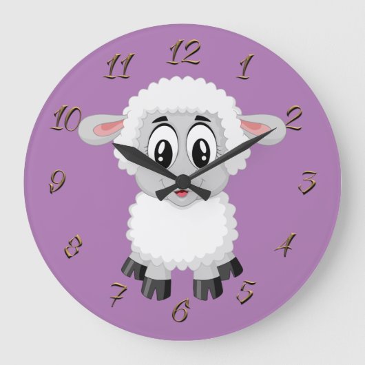 小さな羊の大きな時計 ラージ壁時計 (正面)