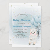 小さな羊の子 星のベビーシャワー 招待状 (正面/裏面)