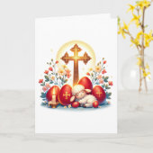 小さな羊の正教イースター祭 カード (黄色い花)