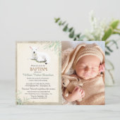 小さな羊の洗礼写真招待状 招待状 (スタンド正面)