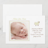 小さな羊の誕生発表 案内状 (正面/裏面)