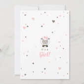 小さな羊の赤ちゃんの女の子のシャワー 招待状 (裏面)