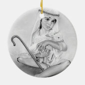 小さな羊飼い少年のクリスマス装飾 セラミックオーナメント (裏面)