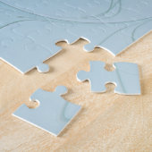 小さな美しいモダンブルー金ゴールドフラクタル名 ジグソーパズル (側面)