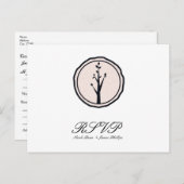 小さな自然の木 ウェディング 返信ハガキ インビテーションポストカード (正面/裏面)